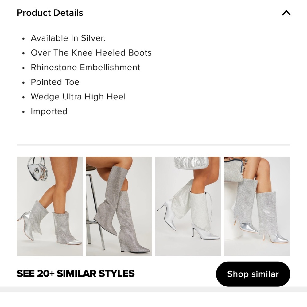 Fashion Nova Rhinestone Heeled Boots - Picture 5 of 5